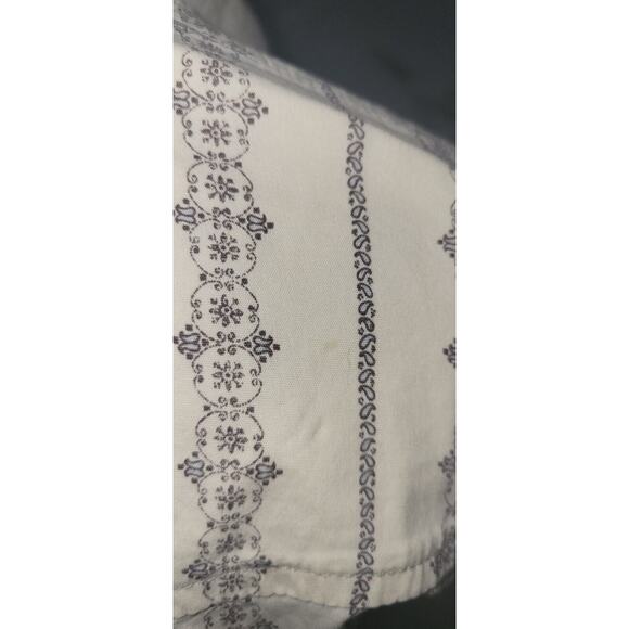 The North Face A5 Series Womens Medium Cream Paisley Pearl Snap Button Up Shirt - Picture 9 of 11